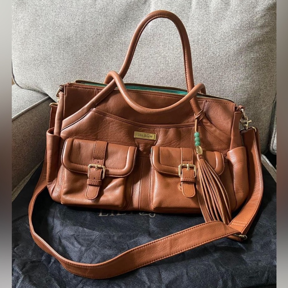 Lily Jade Leather Elizabeth 2.0 in Camel diaper bag/backpack/crossbody